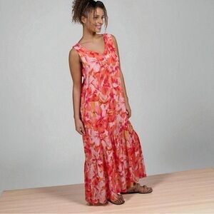 Tribal Floral Sleeveless Maxi Dress